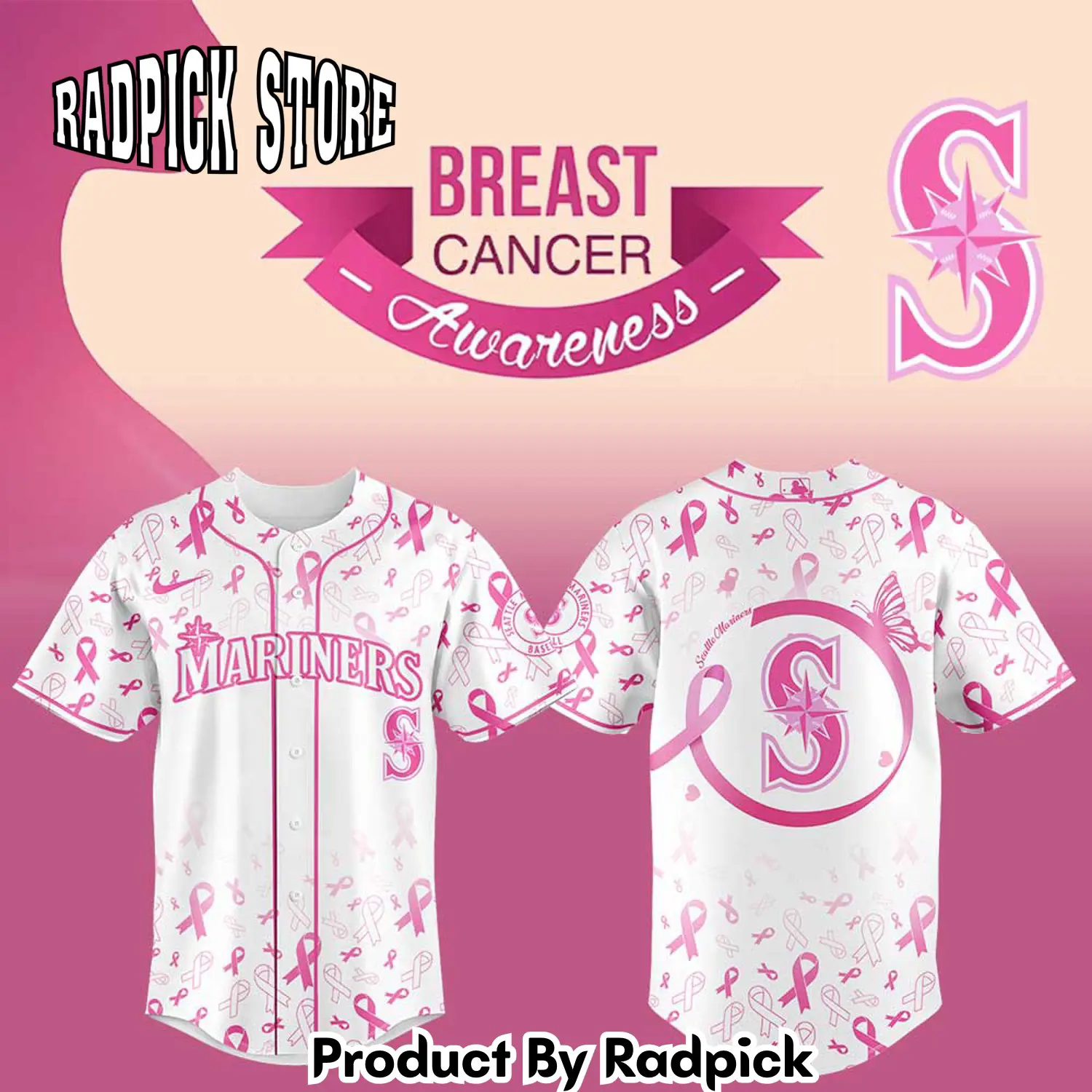 Radpick seattle mariners breast cancer awareness night combo baseball jersey rp127129